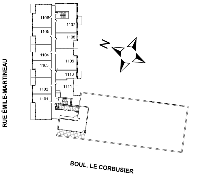 Disposition des condos locatif de l'Étage 11 de Urbania