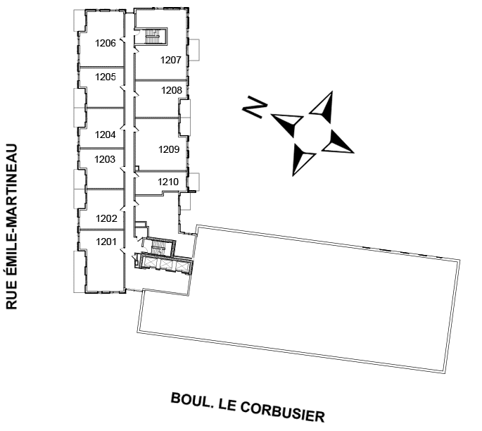 Disposition des condos locatif de l'Étage 12 de Urbania